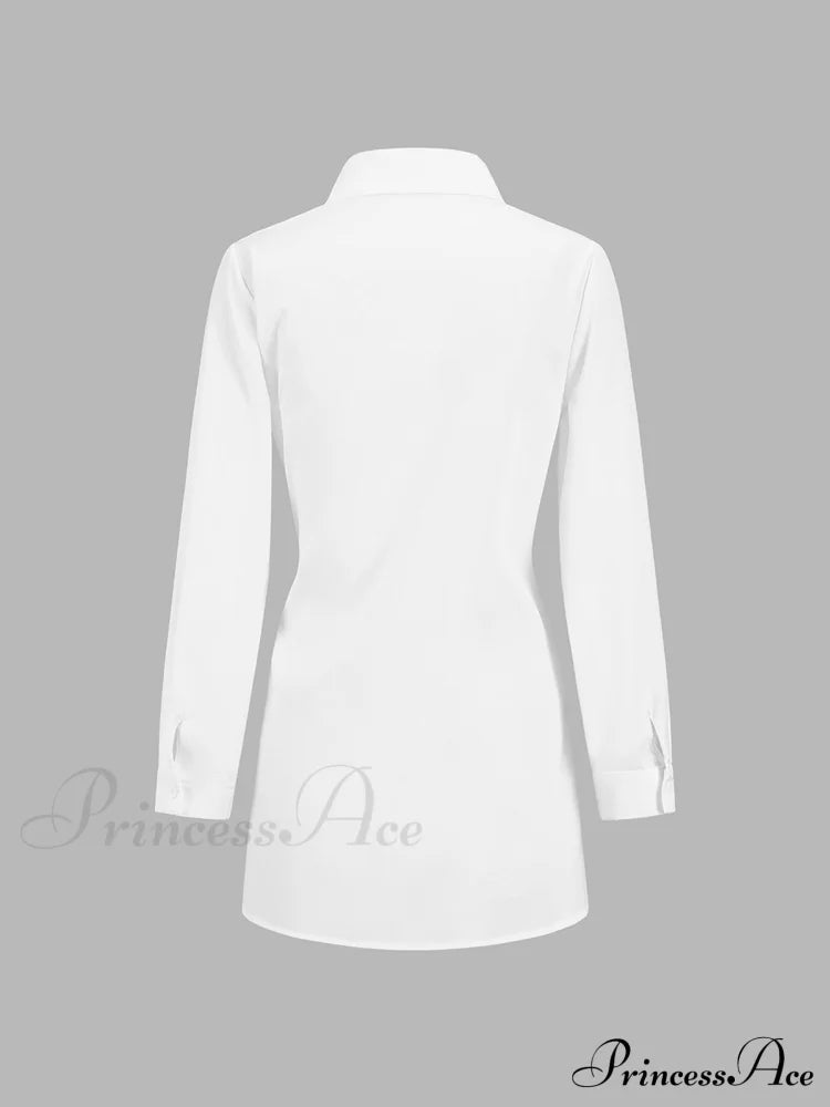 Button Down Graceful Tied Long Shirt Shirts