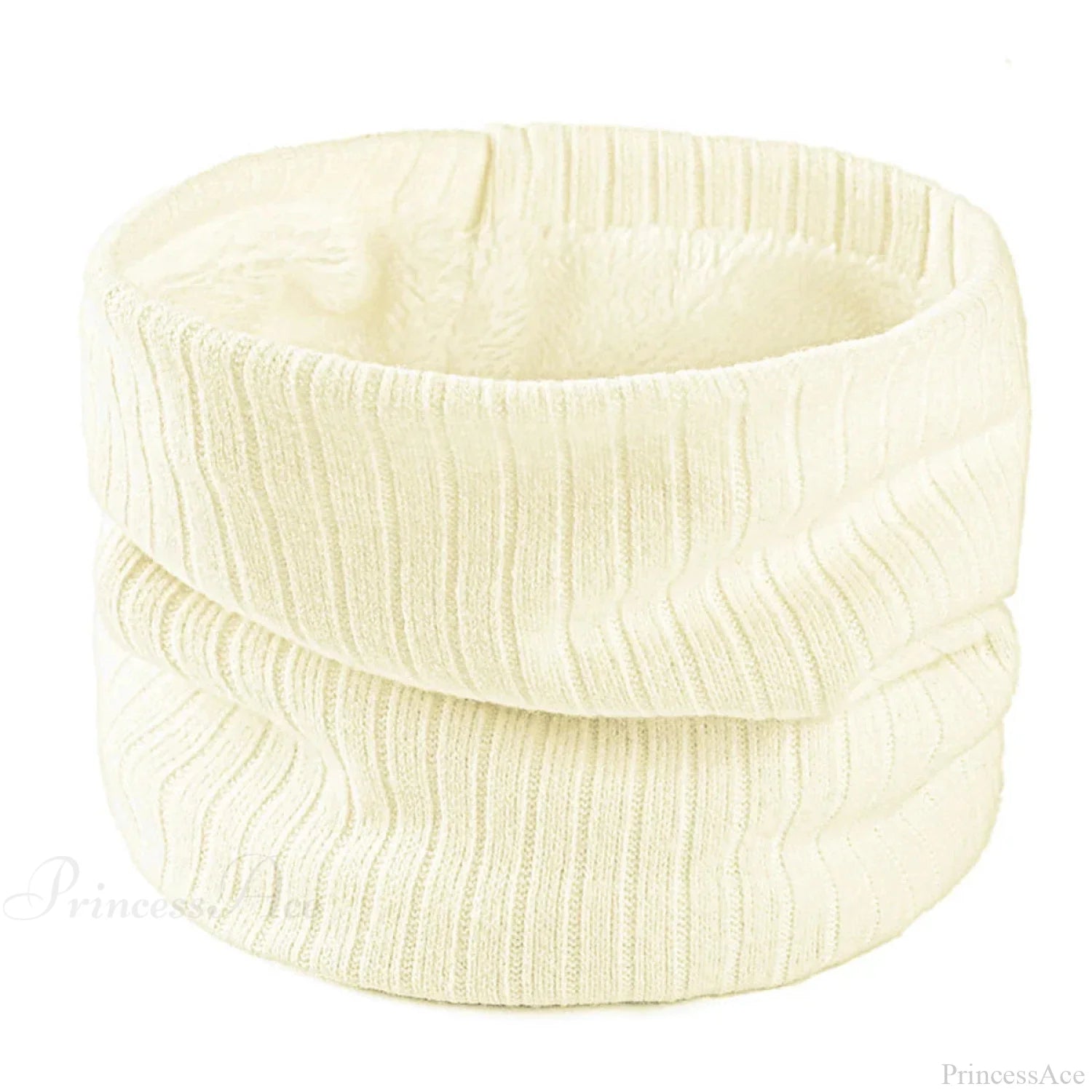 Cashmere Knit Ring Wool Neck Warmer Scarf For Women White Scarfs-L