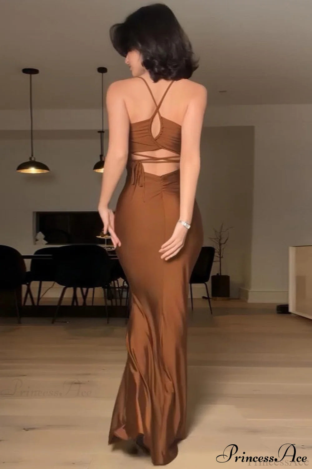 Chic Solid Cami Tube Slim Backless Maxi Dress