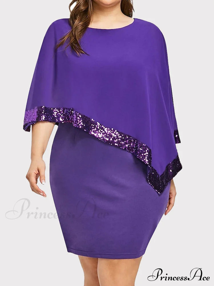 Cold Shoulder Long Trendy Sleeve Knit Top Purple / M Dresses