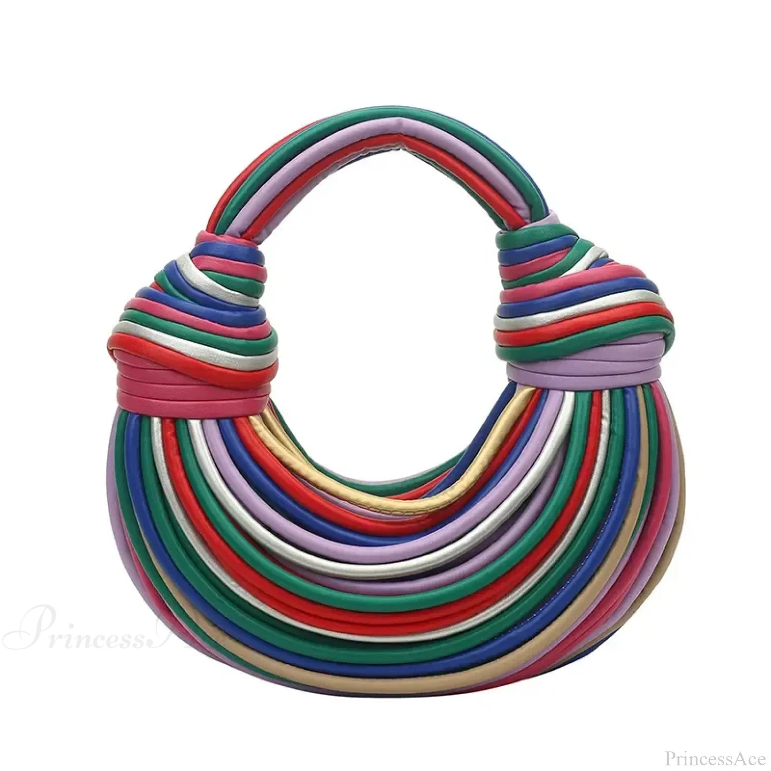 Colourful Rainbow Noodles Shaped Luxury Designer Women Handbag Clutch Colorful / 27x27x12cm clutchbag-250126