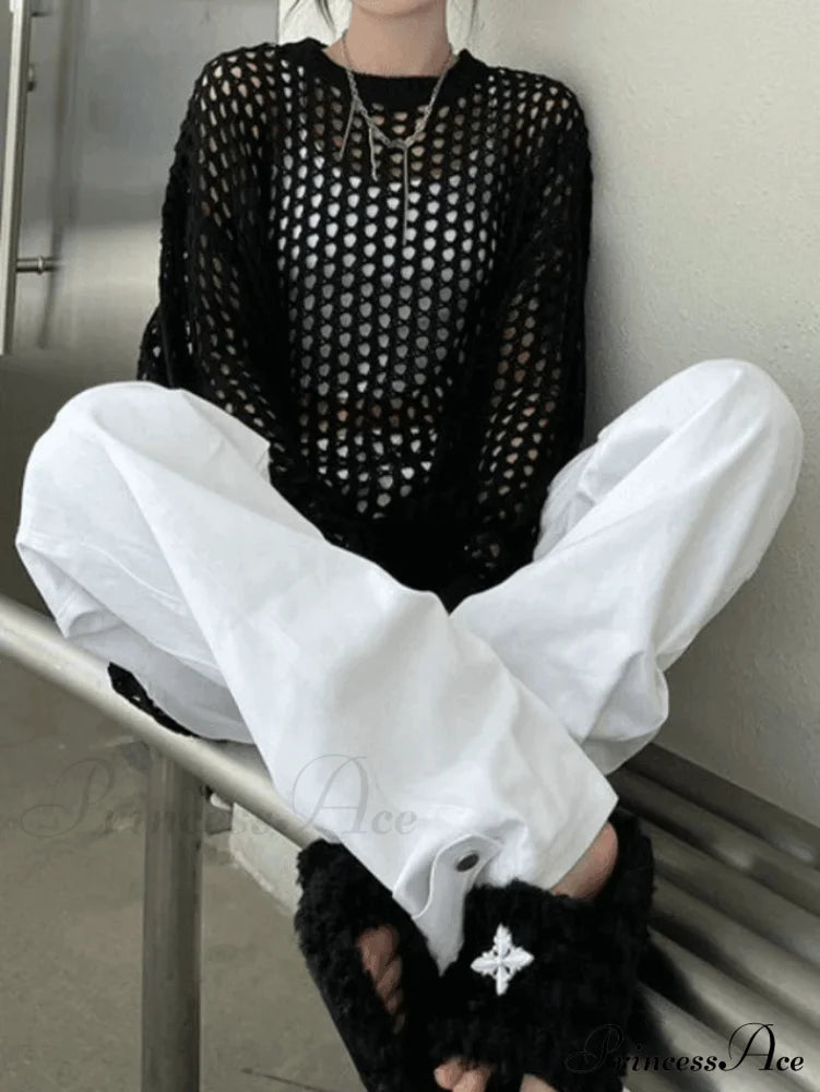 Crochet Long Sleeve Trendy Maxi Beach Dress Sweaters