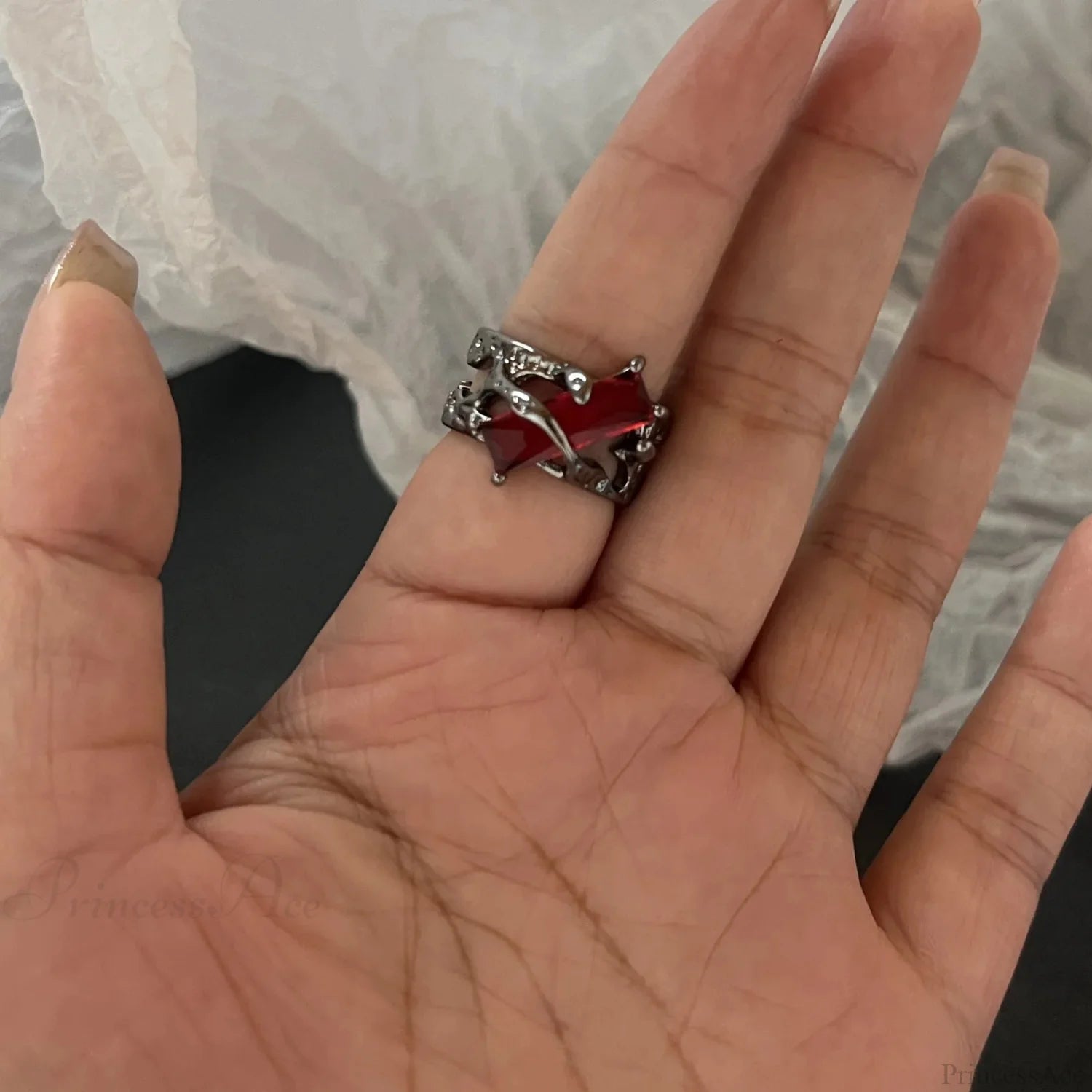 Dark Crystal Ebony Spider Ring sliver16