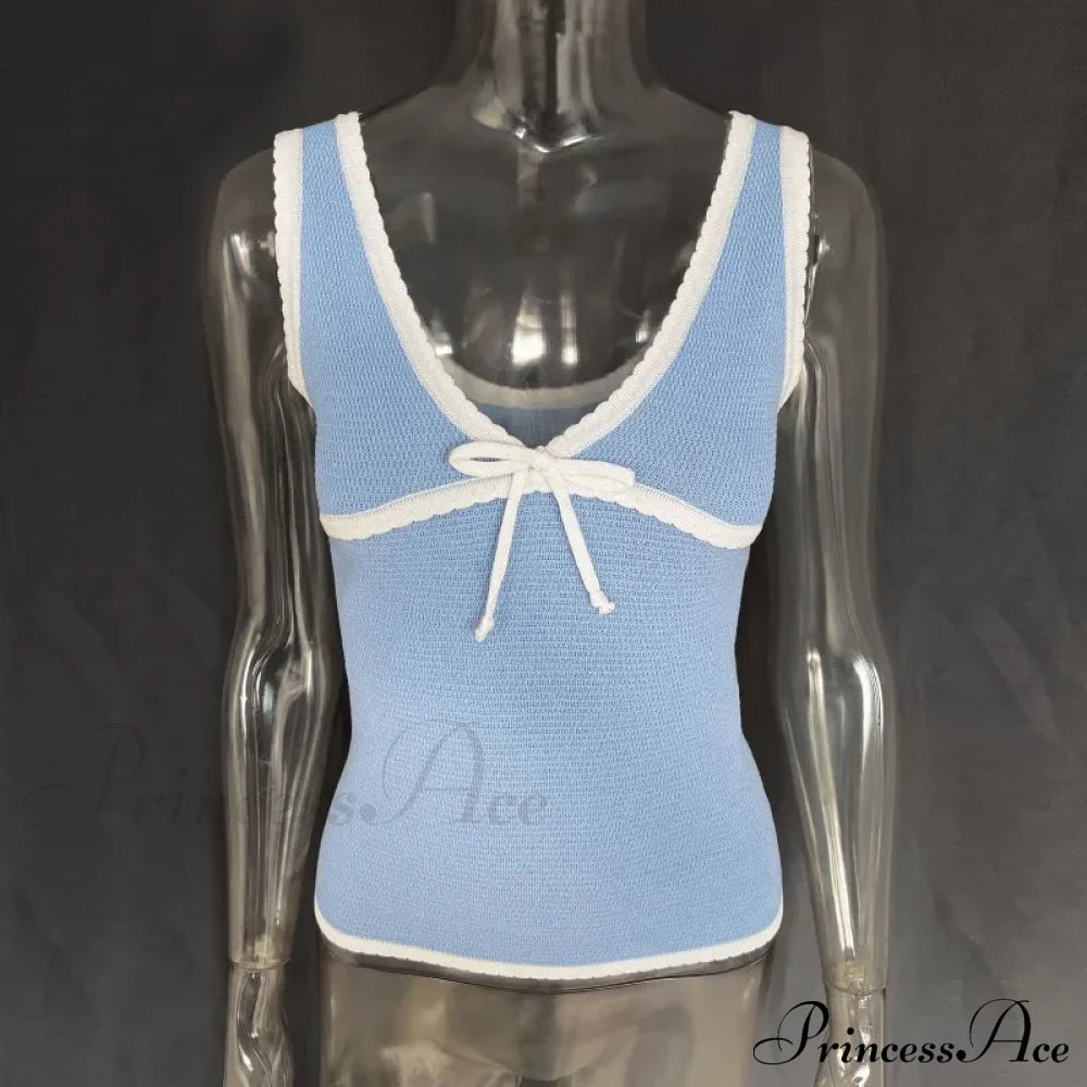 Deep V-Neck Stylish White Seam Top