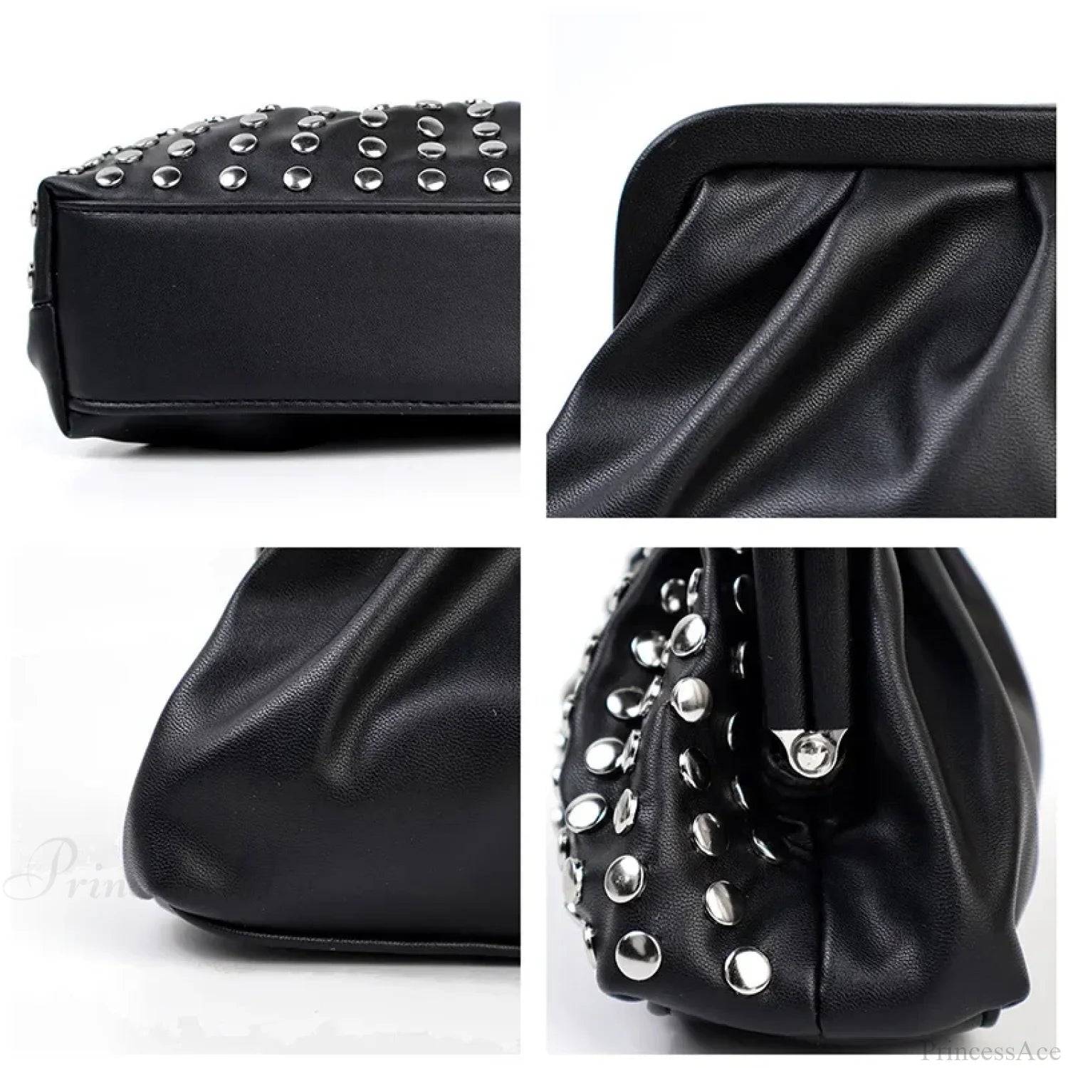 Designer Rivets Black Clutch Wristlet wristlet-250126