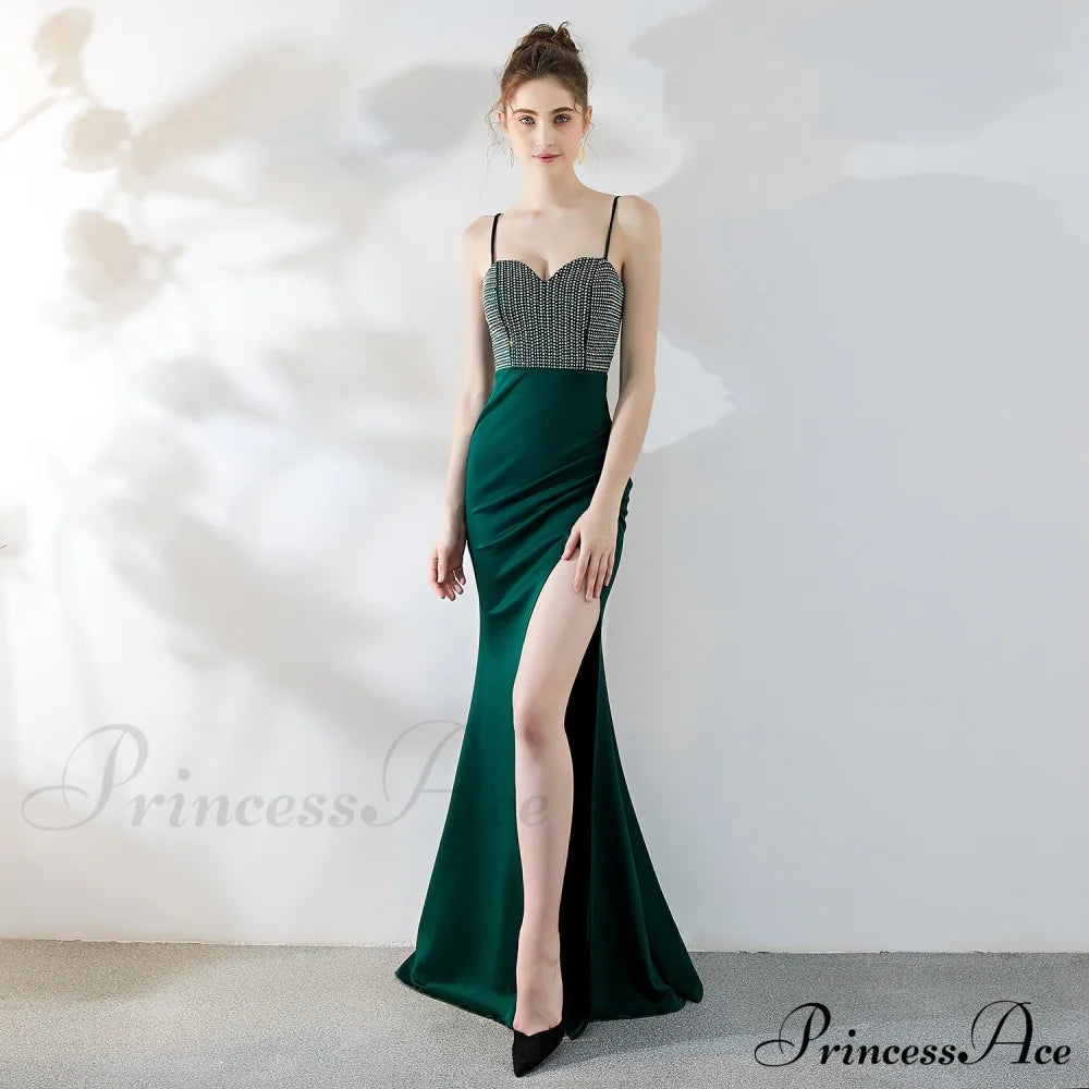 Dulce Hot Stone Sling Long Dress - Lady Occasions