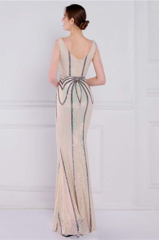 Beaded Floral Sequin Mermaid Party Dress