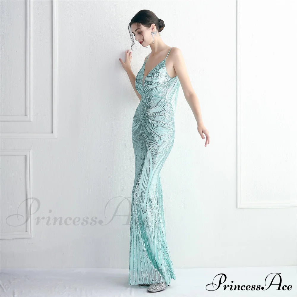 Edlyn Sequin Laceup Charming Mermaid Formal Dress S.o. Long Dresses