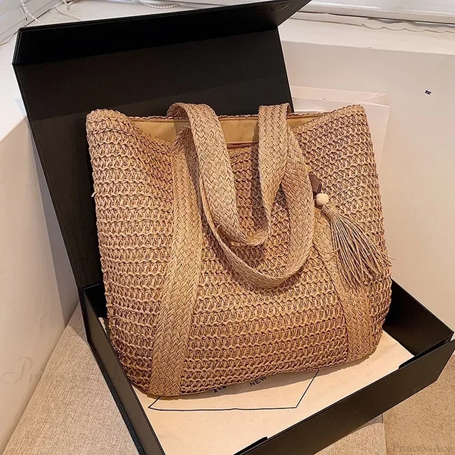 Elegant Ladies Straw Woven Shoulder Bag shoulder-250126