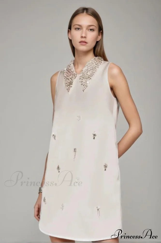 Elif Sleeveless Stylish Diamond Mini Dress