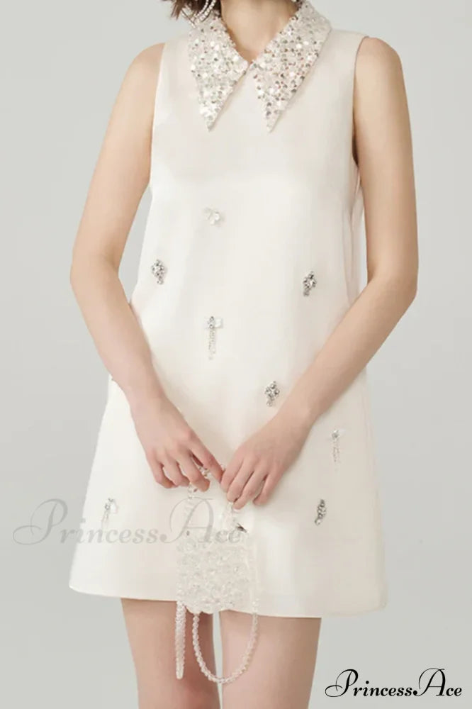 Elif Sleeveless Stylish Diamond Mini Dress