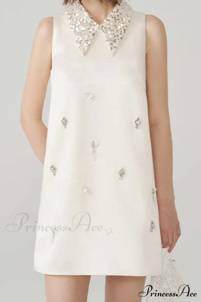 Elif Sleeveless Stylish Diamond Mini Dress