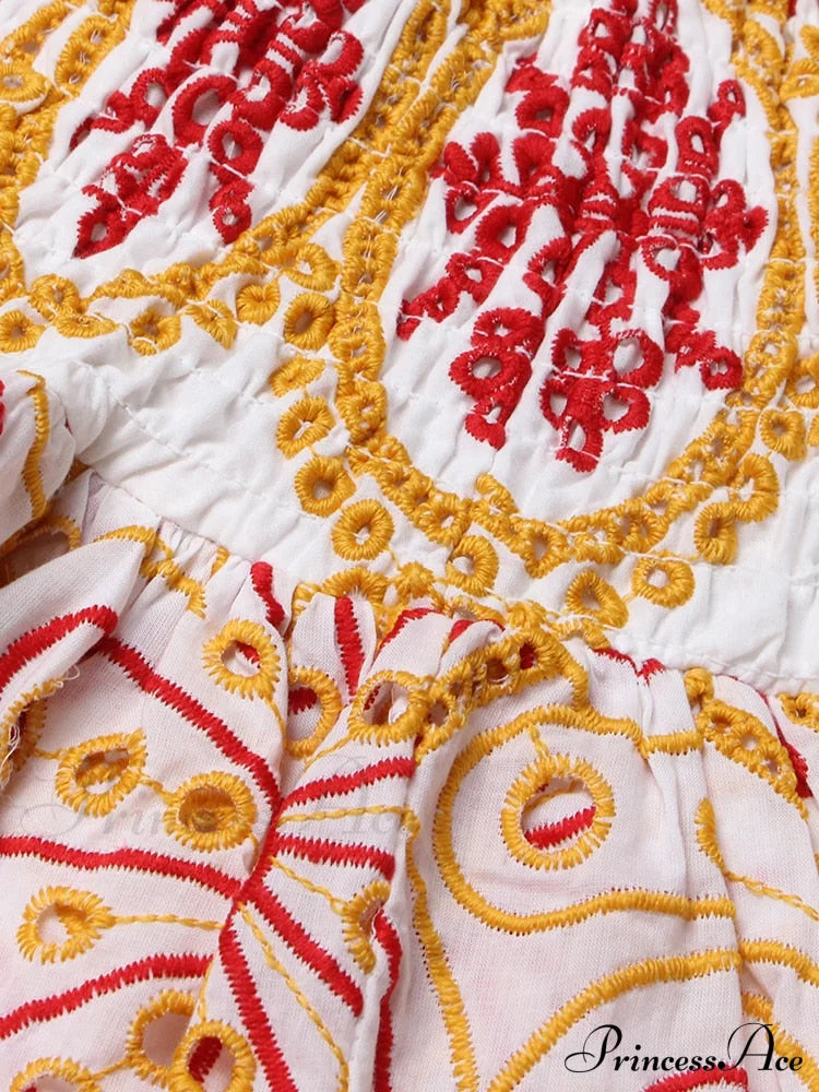 Embroidered Design Tube Charming Ruched Mini Dress