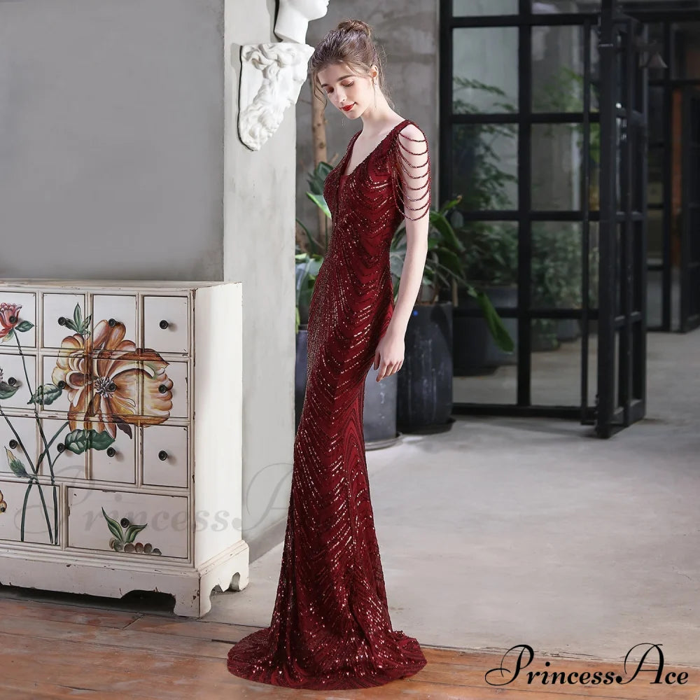 Emily Mermaid Sequin Charming Sleeveless Prom Dress S.o. Long Dresses