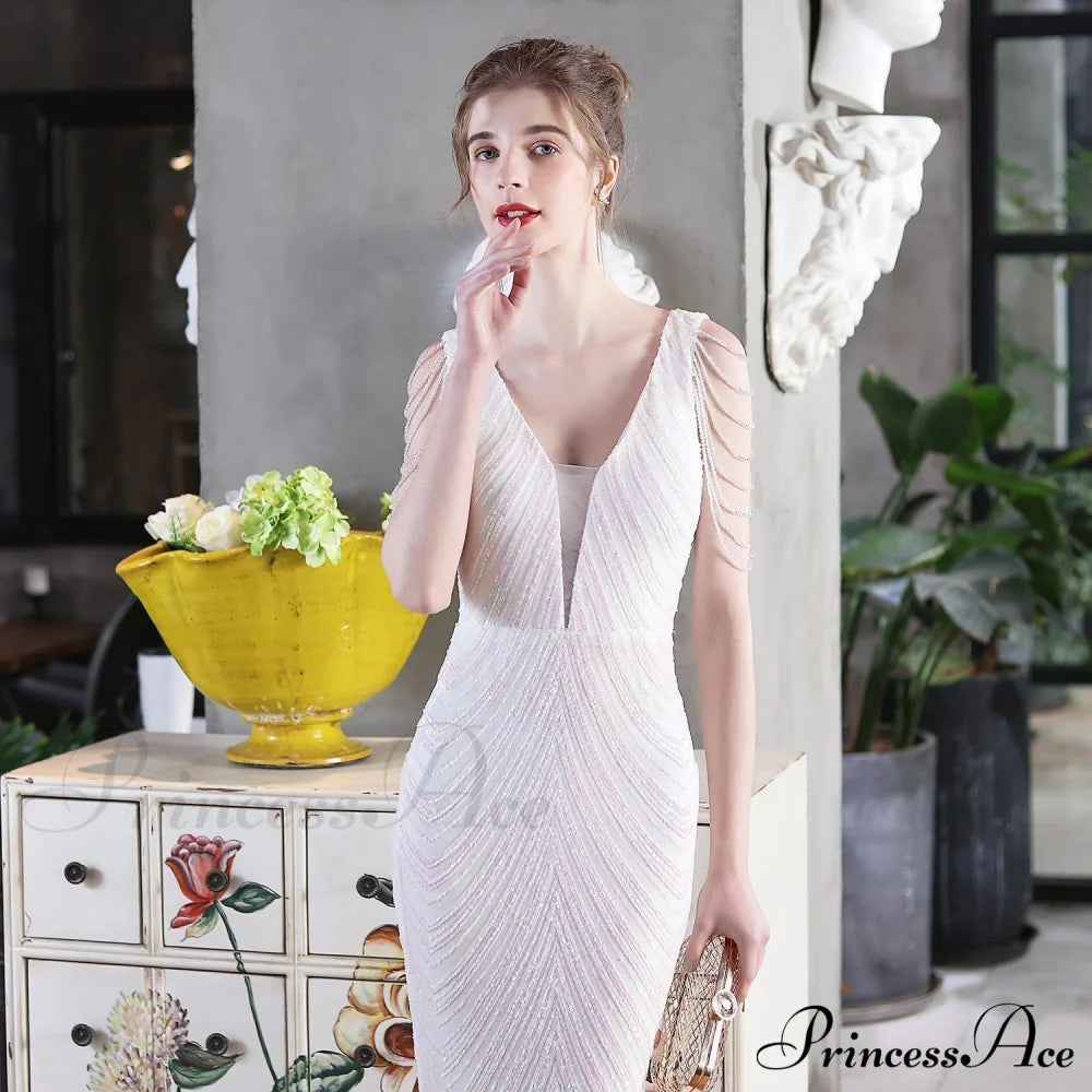 Emily Mermaid Sequin Charming Sleeveless Prom Dress S.o. Long Dresses