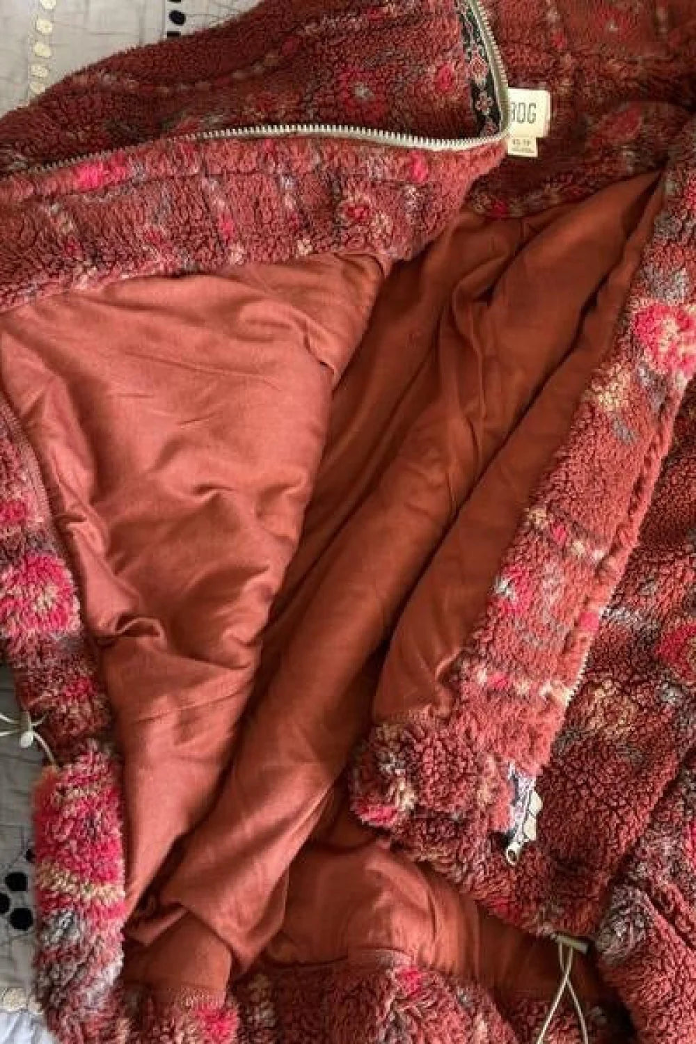 Ethnic Fleece Stand Collar Zipper Coat