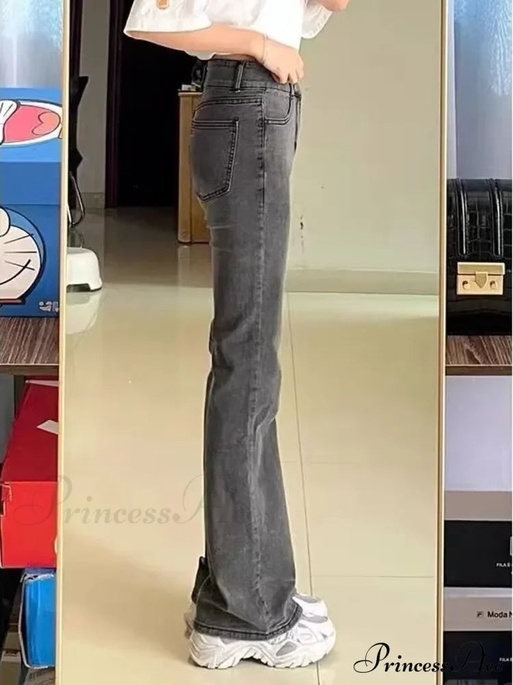 European And American Retro Brown High-Waisted Straight-Leg Loose Thin Wide-Leg Autumn Jean