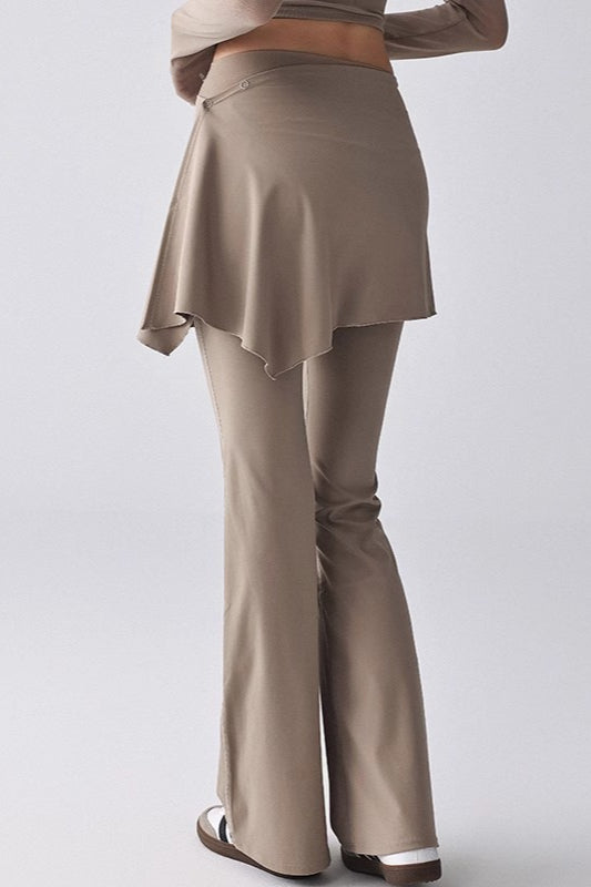 Flared High-Rise Fleece Lined Skirted Leggings