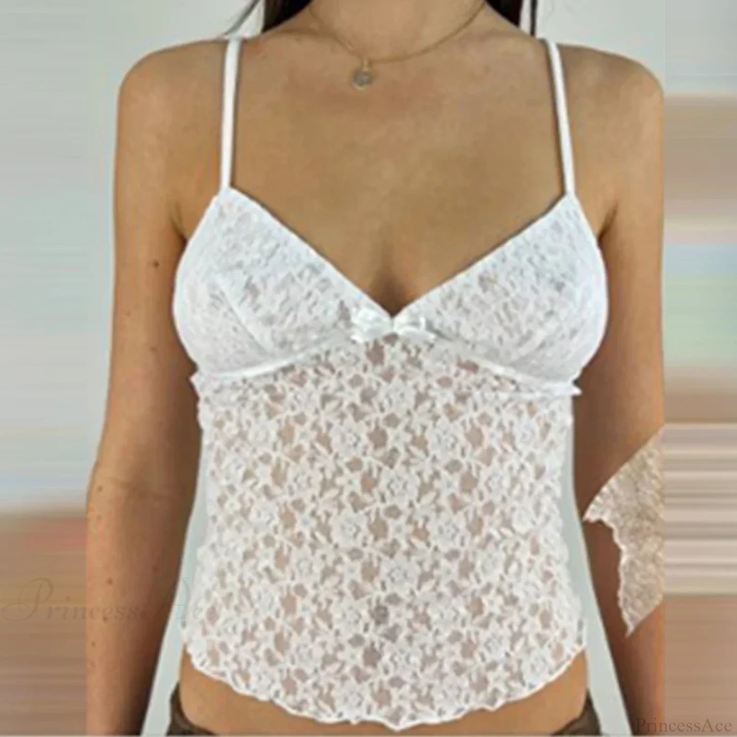 Fairy Floral Lace Mesh V Neck Crop Top croptop-250126