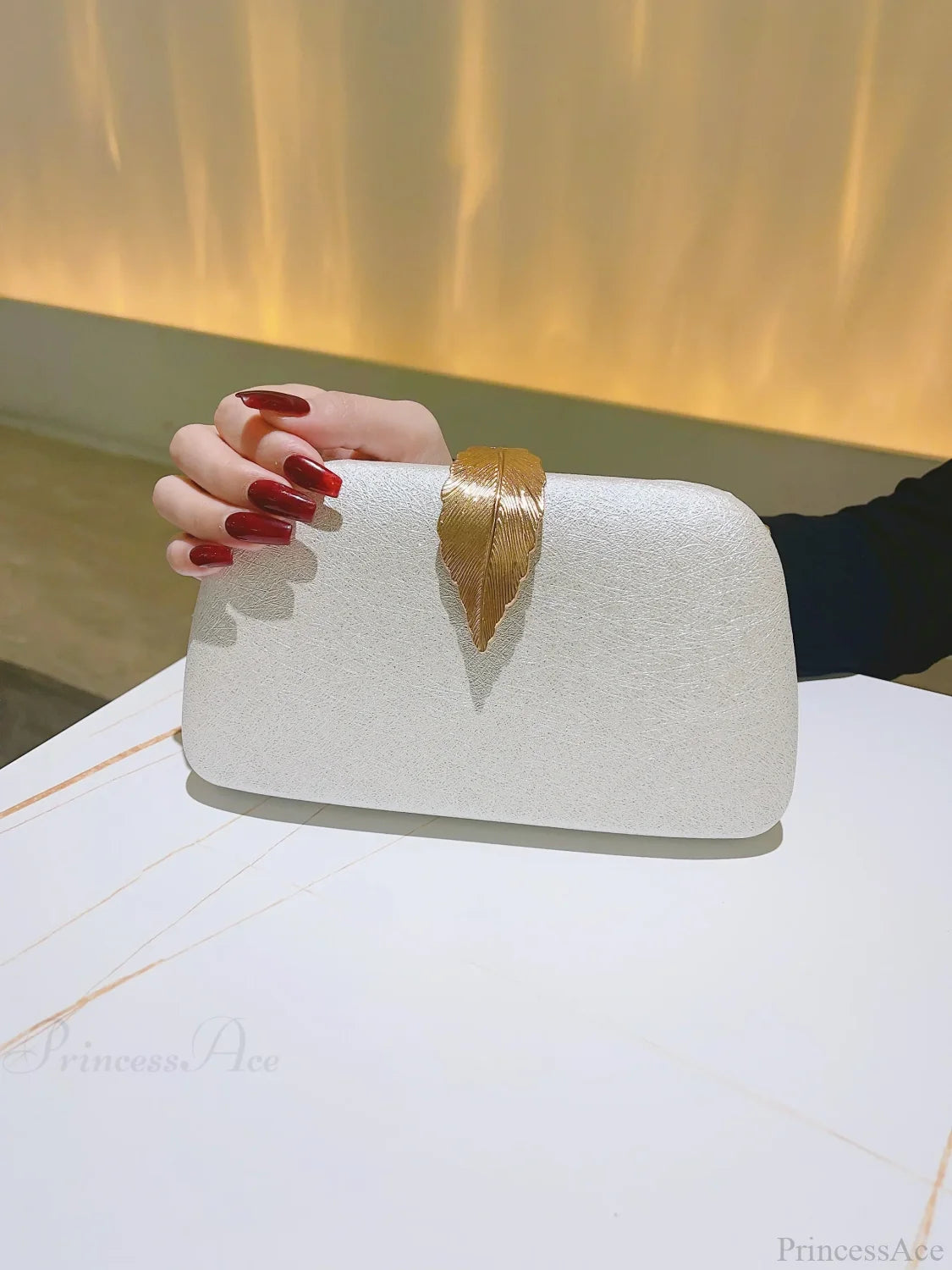 Fashion Evening Clutch Dinner Bridesmaid Wedding Bag Ivory white clutchbag-250126