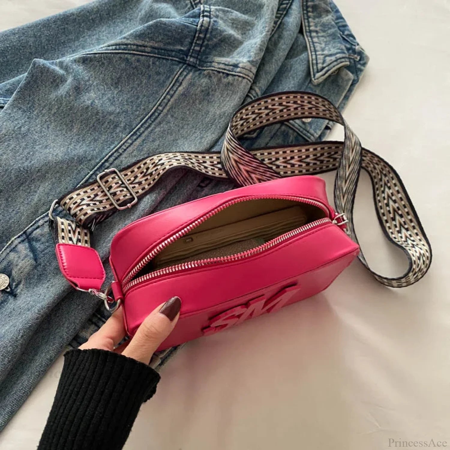 Fashion Leopard Print Letters Crossbody Bag Single Zipper Pink crossbody-250126