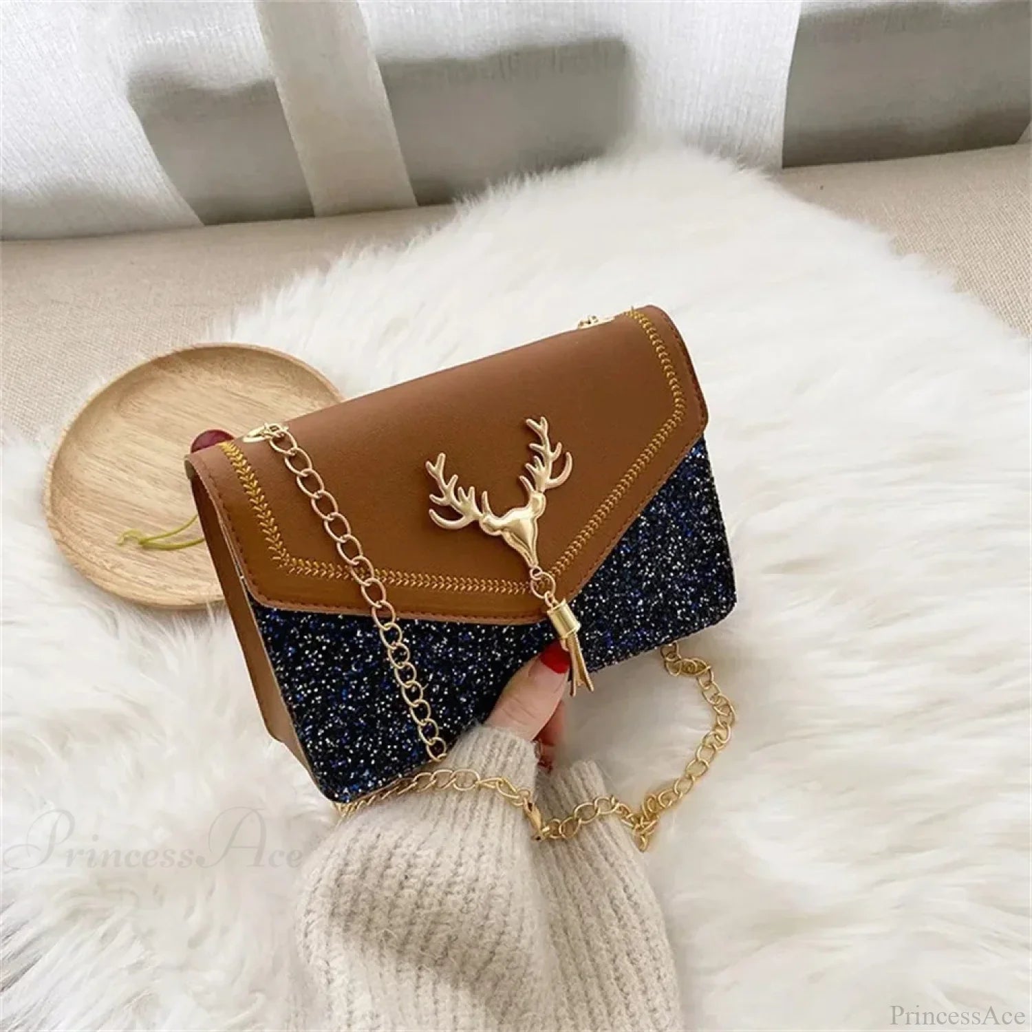 Fashion Retro PU Small Square Crossbody Handbag Brow-19.5x5.5x12.5cm handbag-250126