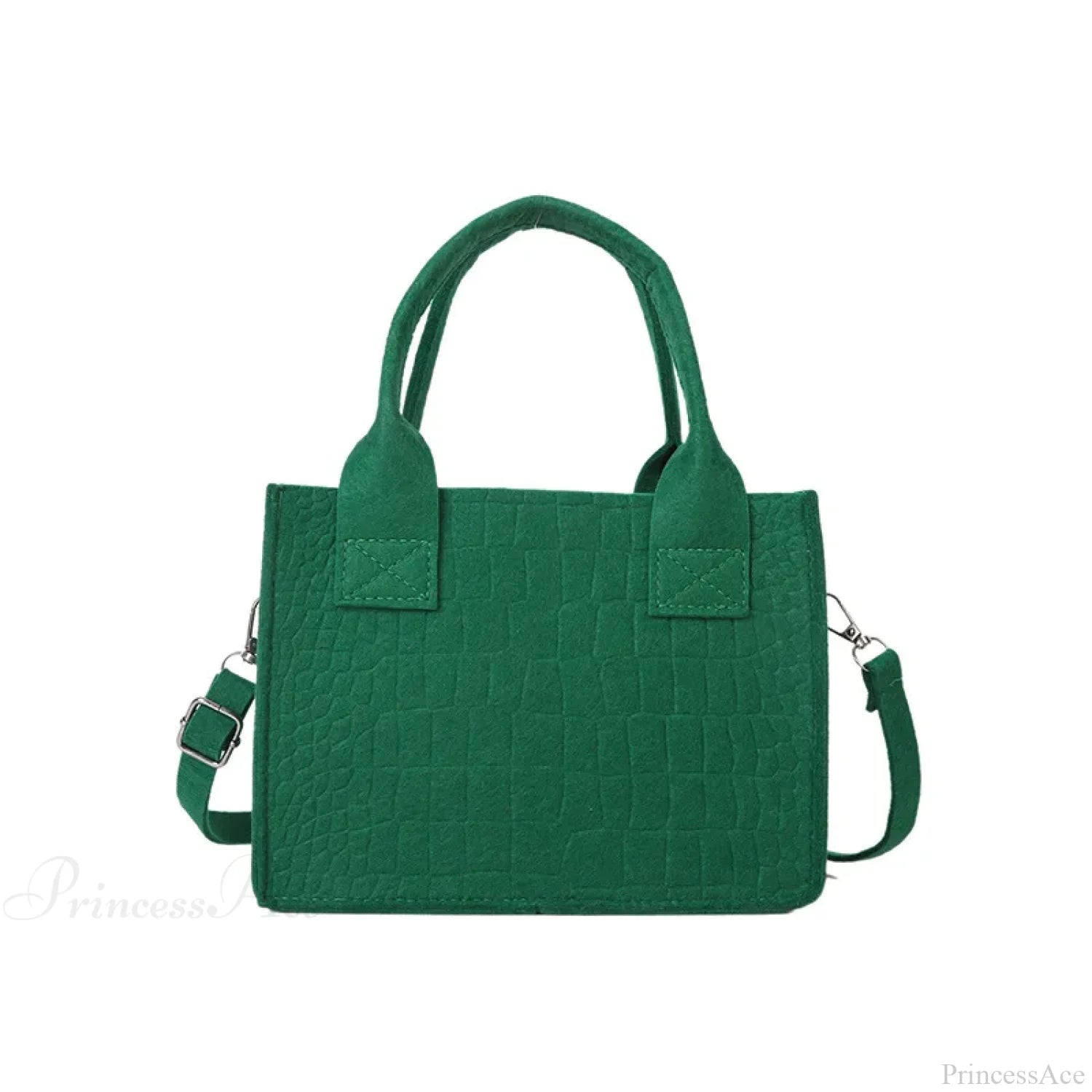 Felt Mini Tote Autumn Winter Small Square Handbag Green handbag-250126