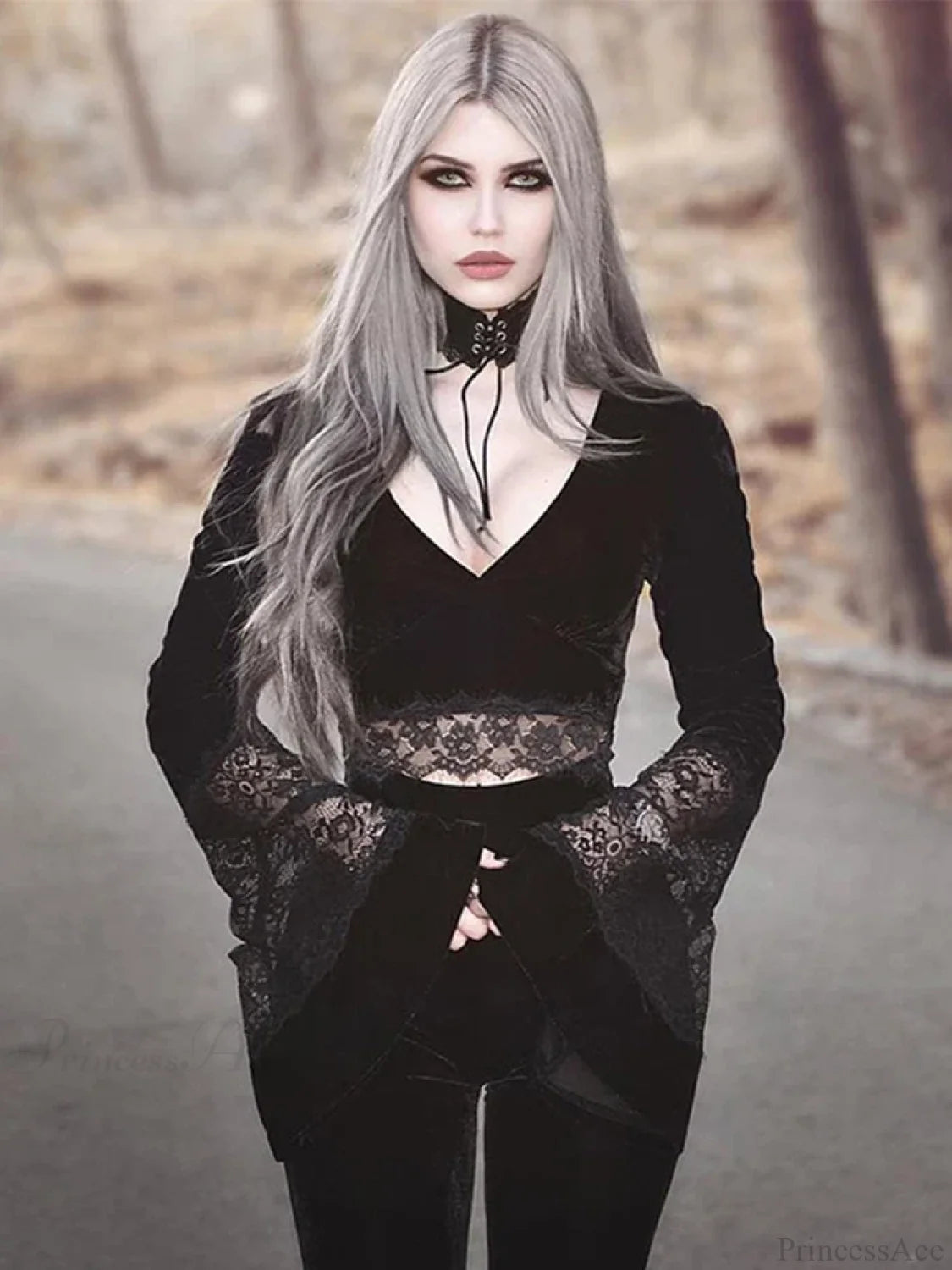 Flare Lace Sleeve Knit Top