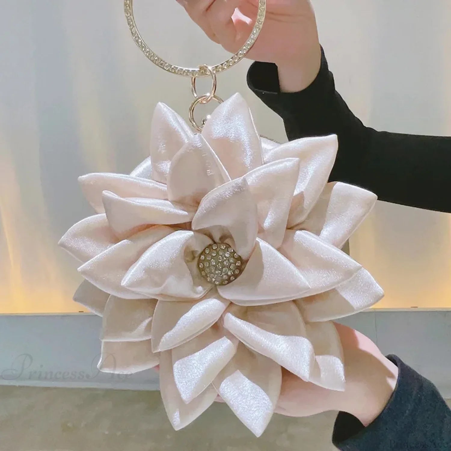 Floral Champagne Tote Wristlet Beige wristlet-250126