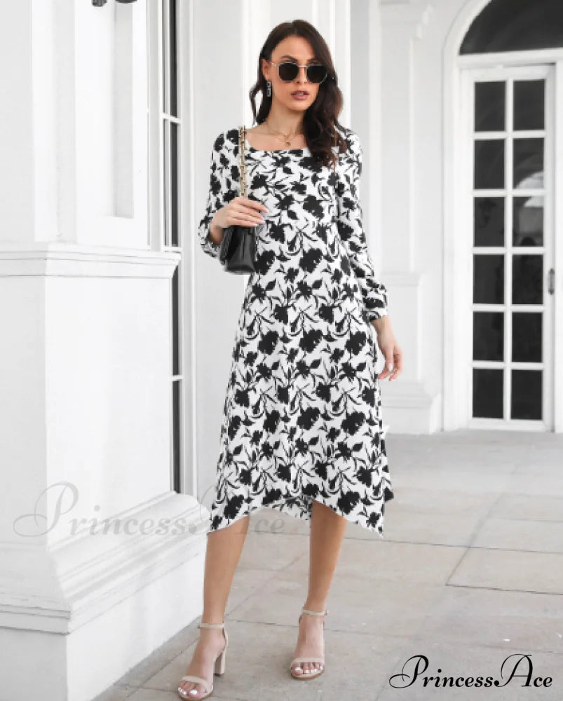 Floral Irregular Long Skirt