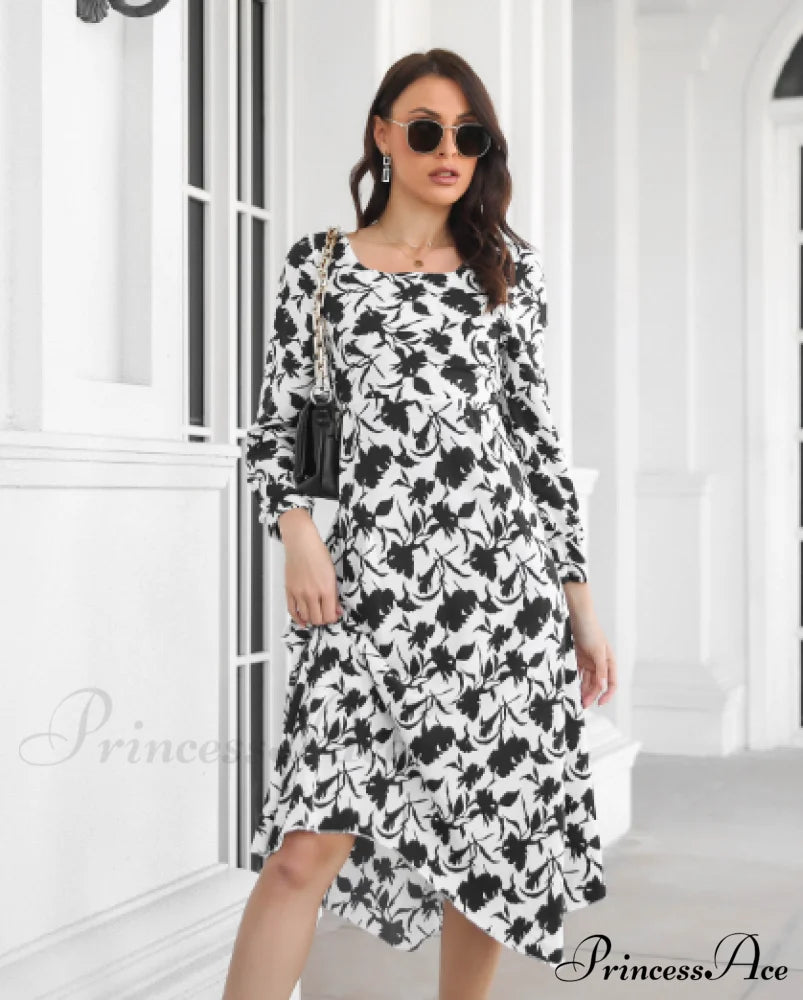 Floral Irregular Long Skirt