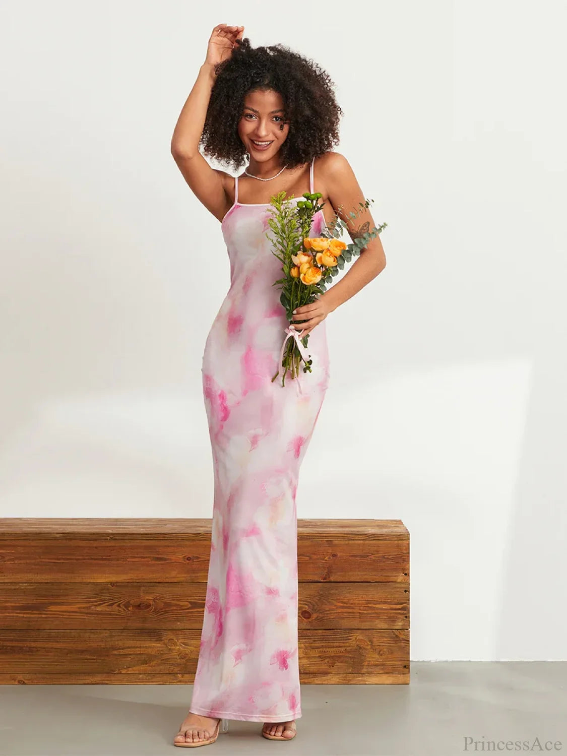 Floral Print Spaghetti Strap Bodycon Wrap Slip Sundress Floral Dress floraldress-250126