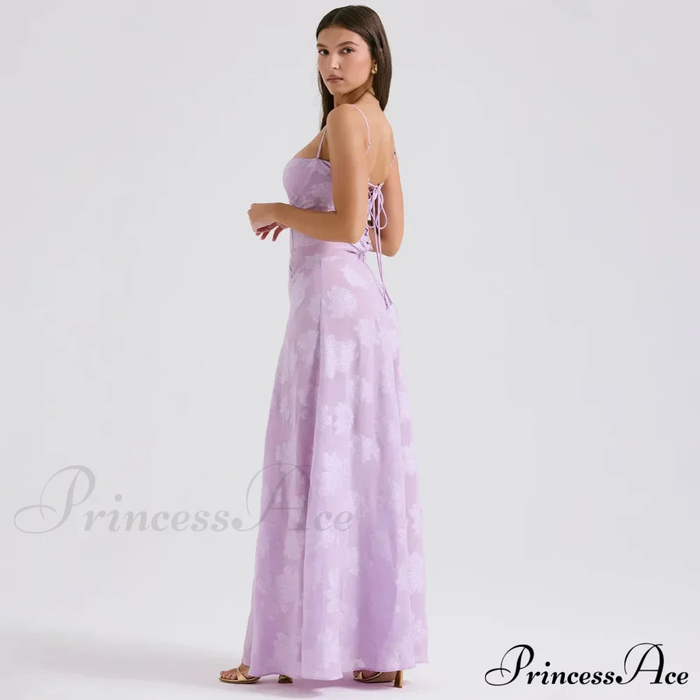 Floral Print Stylish Sheer Maxi Dress