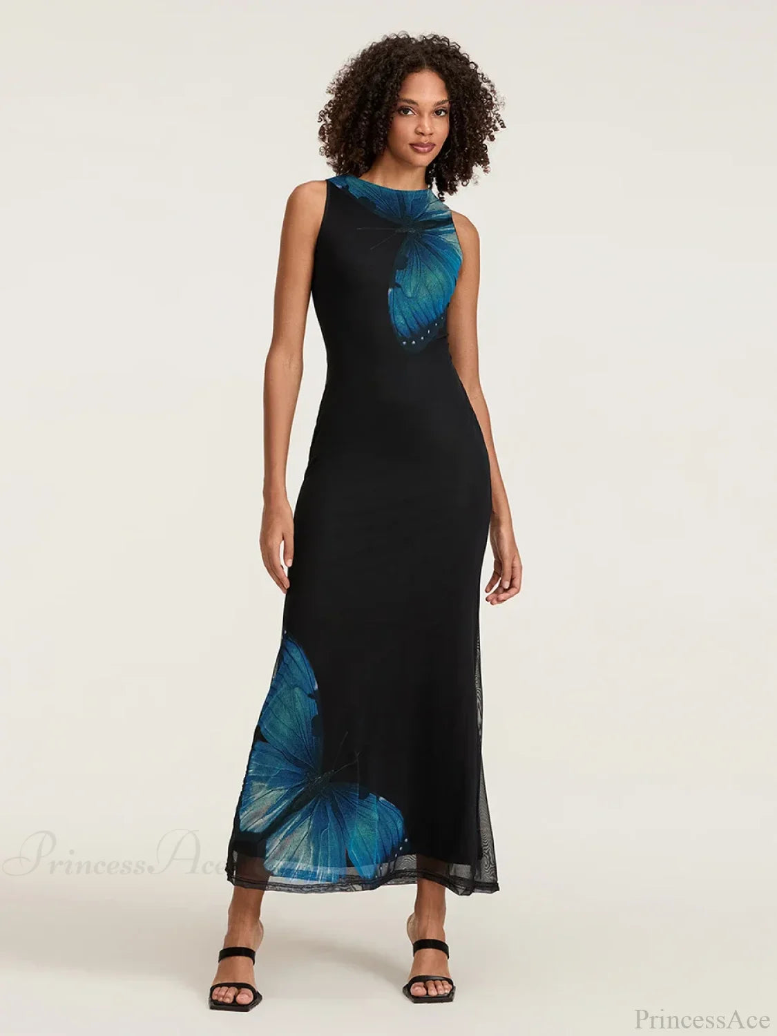 Floral Sleeveless Bodycon Back Hollowed Lacing Tank Party Floral Dress floraldress-250126