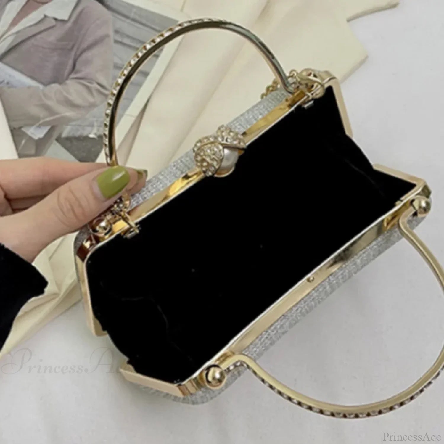 Glitter Evening Banquet Wrist Bag Rhinestone Clutch Bag clutchbag-250126