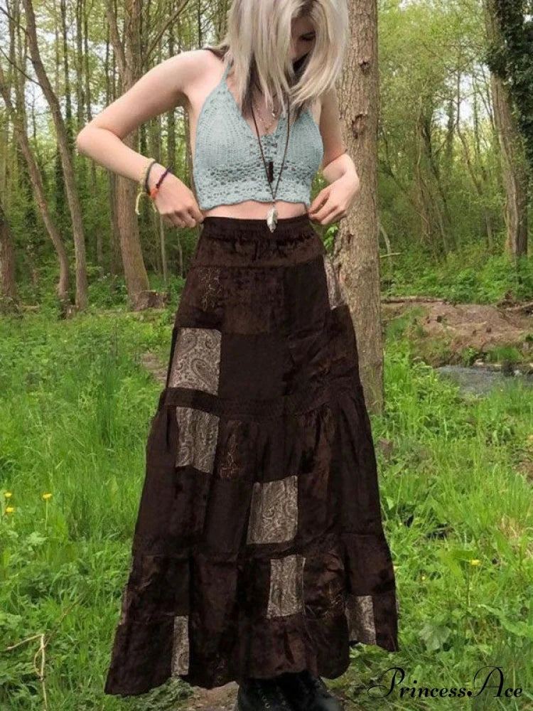 Halter Crochet Hollow Trendy Out Maxi Dress Tank Tops&Camis