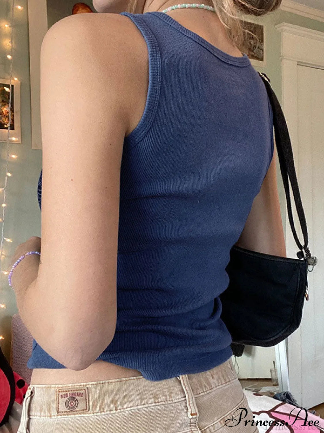 Heart Print Graceful White Crop Top Tank Tops&Camis