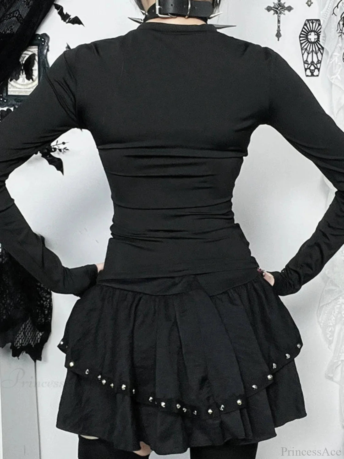 Hollow Mesh Patchwork Knit Top