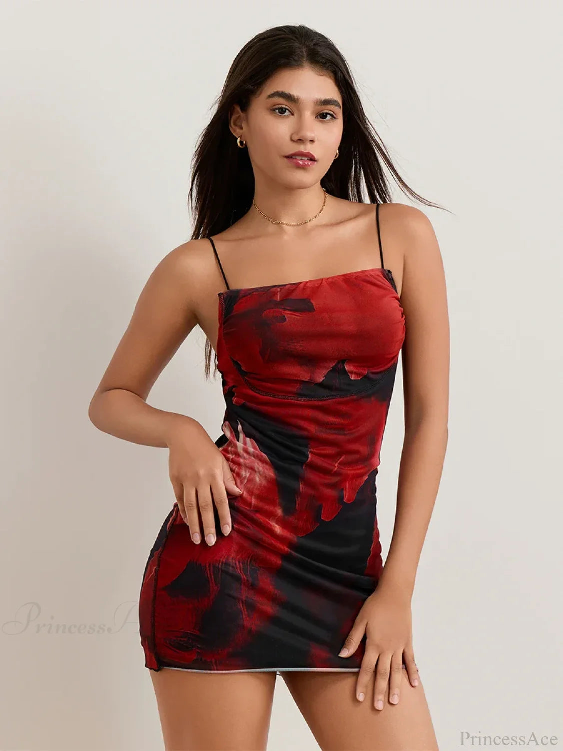 Hot Floral Print Sheath Backless Spaghetti Mini Nightclub Floral Dress floraldress-250126