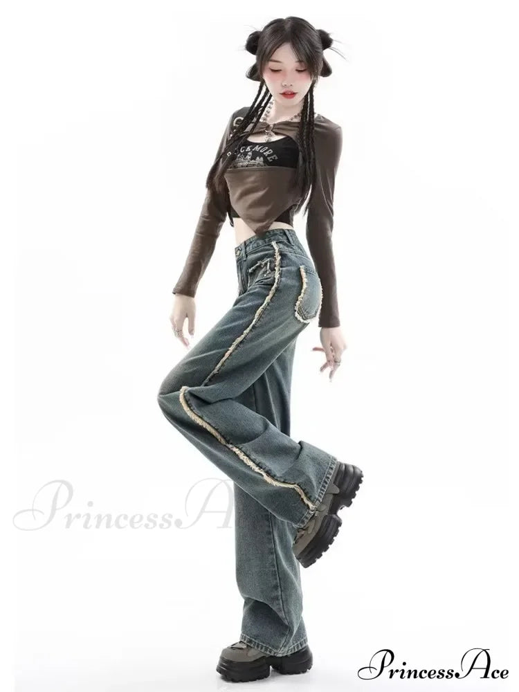 Ins Natural Waist Lazy Temperament Fashion Versatile Popular Spring And Autumn Women’s Jean