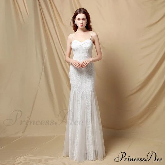 Jerry sling-mesh fishtail dress - Lady Occasions