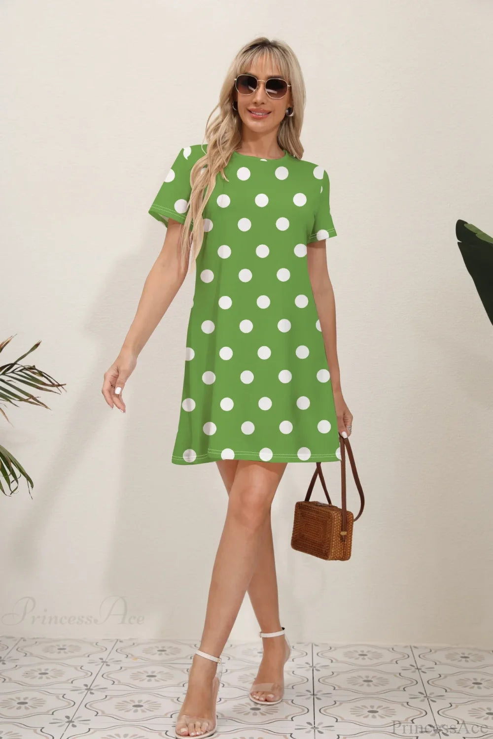 Latest Summer Fashion Floral Print Round Neck Dress color17 / S oldfloraldress-250126