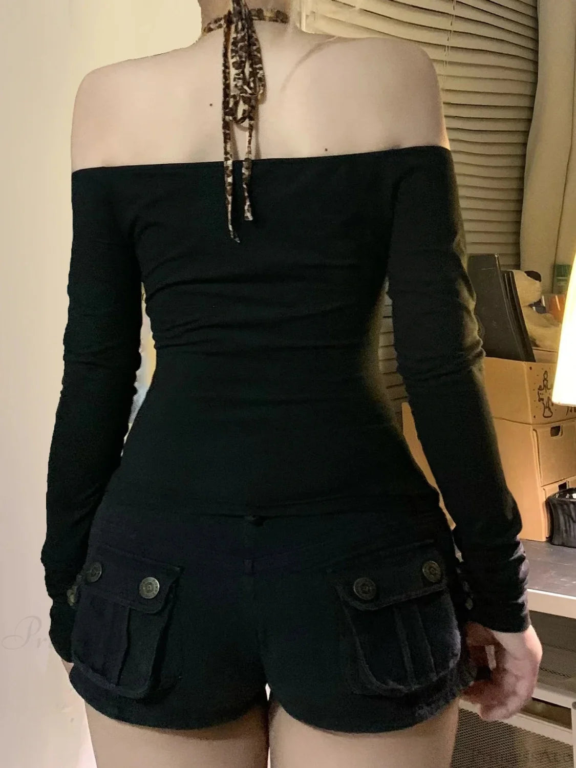 Leopard Arch Halter Knit Top