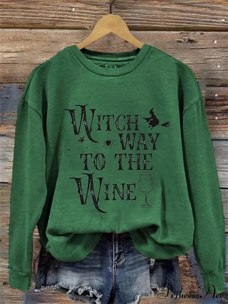 Letter Bright Sweatshirt Beige Long Halloween Neck Arm & Women’s Round Pullover Green Neon Orange