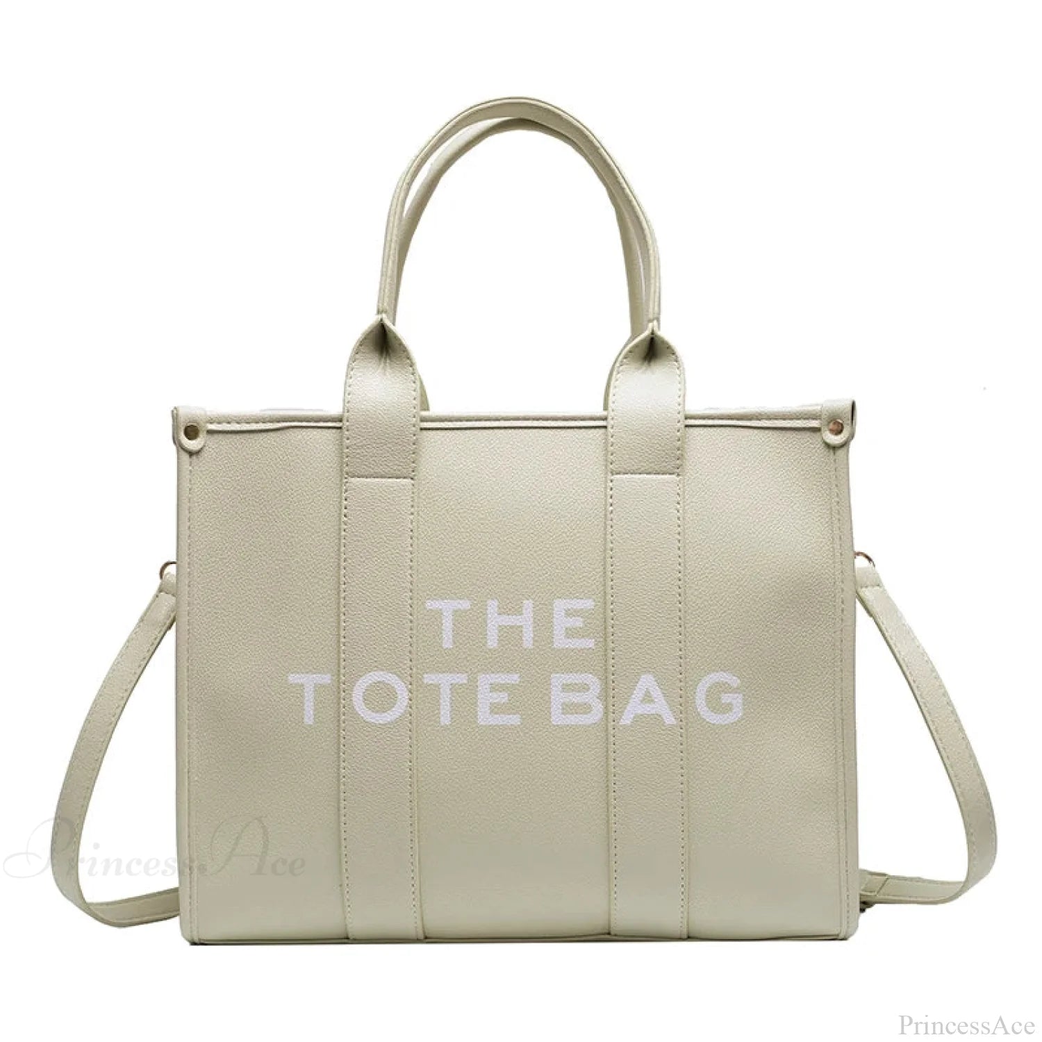 Letter Soft PU Leather Tote Shoulder Handbag light green / 35cm X 15cm X 28cm handbag-250126