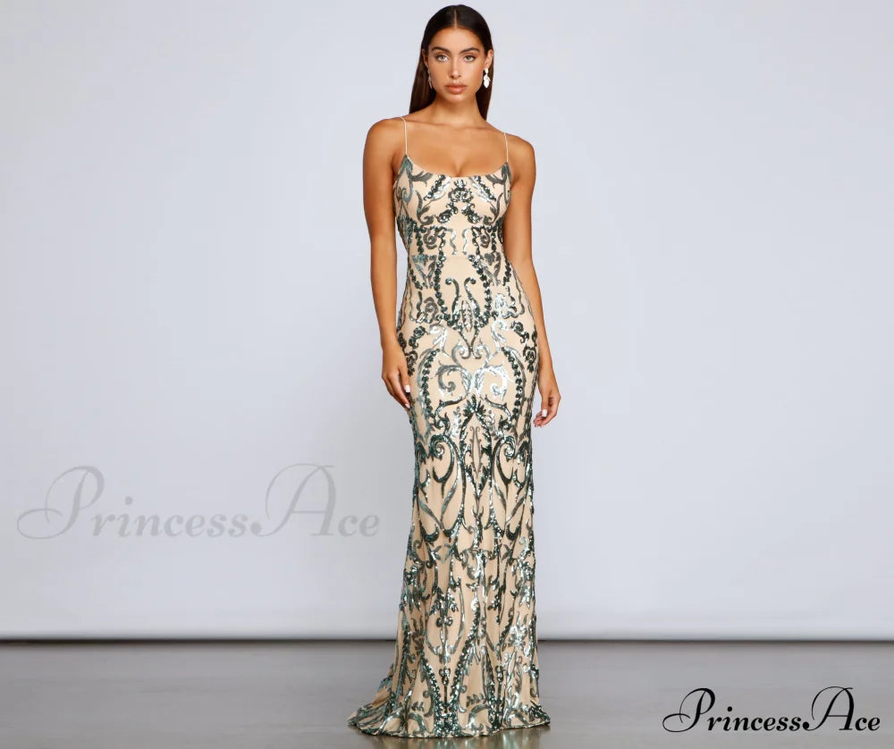 Luana Formal Open Charming Back Sequin Dress S.o. Long Dresses