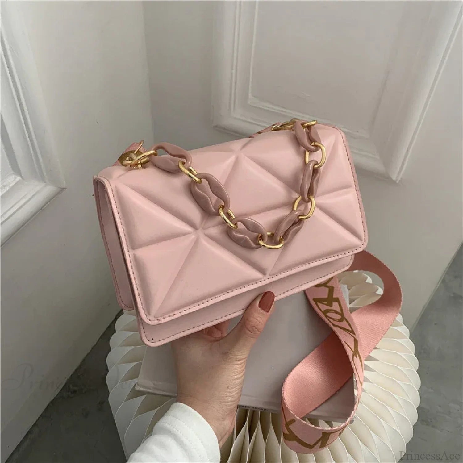 Luxury Designer Crossbody Shoulder Handbag Pink handbag-250126