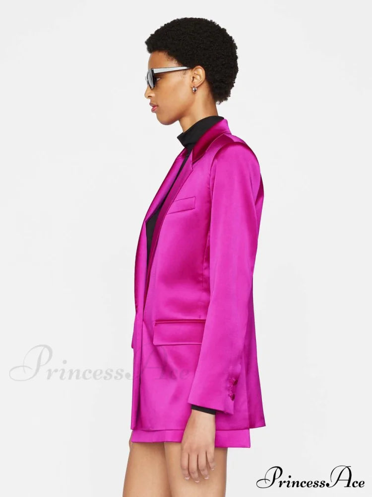 Magenta Blazer Stylish And Pants Set
