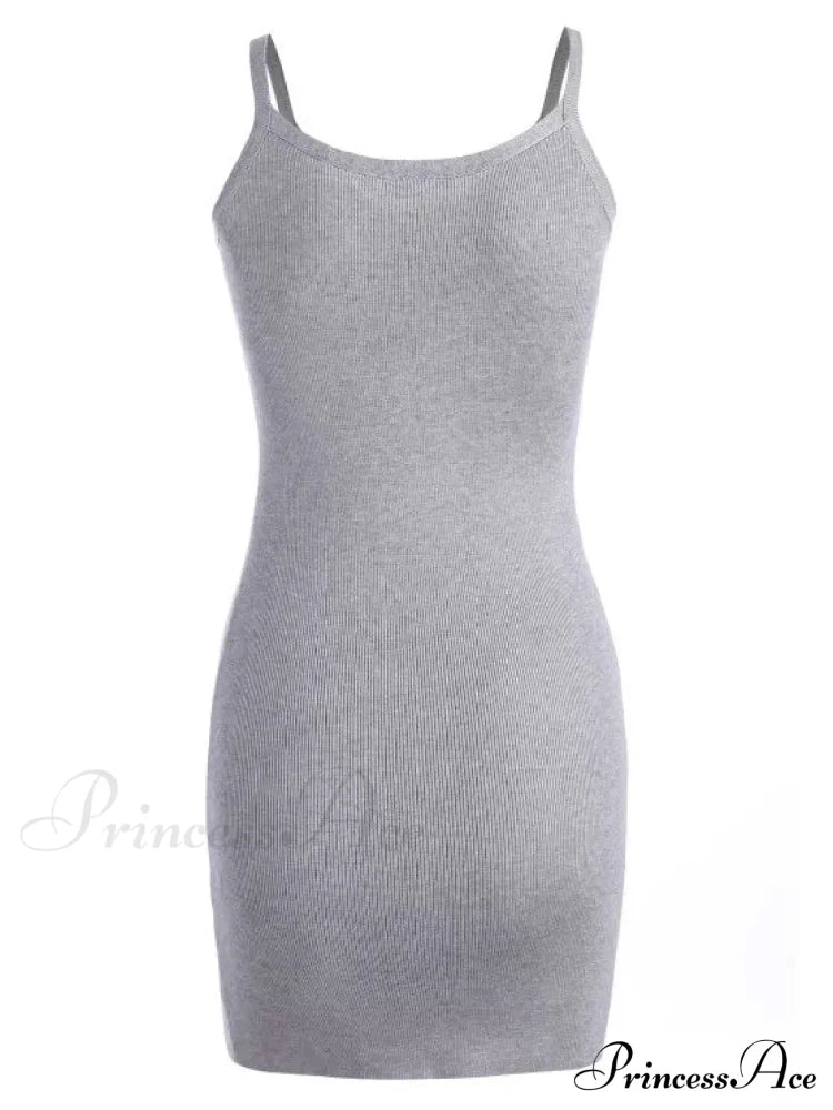 Mini Knitted Gown Fashion - Cami Xl / Gray Dresses
