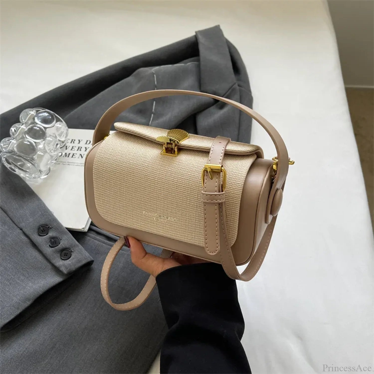 Mini Square Crossbody Luxury Designer Handbag Style 2 Beige / 20x12x9cm handbag-250126